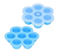 HEEPDD Egg Tools Container 7-Grid Food Box Freezer Tray with Lid for Baking Muffins Steamed Eggs Ice Cream Silicone Baby Food Storage Nan