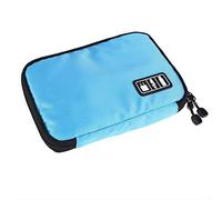 HEEPDD Electronics Travel Organizer, Portable Digital Accessories Storage Bag Travel Cord Organizer Pouch with Mesh Pockets for Cables Cords Charger Earphone (Blue)