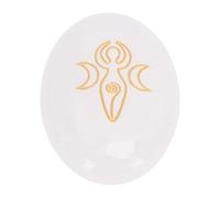 HEEPDD Engraved Rune Symbol Crystal Stone, Healing Crystals Glossy Surface Home Office Desk Decor Nature Gemstone for Yoga Meditation Engraved Rune Symbol Stone, Polished (White)