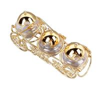 HEEPDD European Sugar Jar Set, Crystal Golden Sugar Bowl for Spices, Seasoning Containers and Storage for Kitchen Use European Jar Set, Glass and Alloy, Nan Collected Items