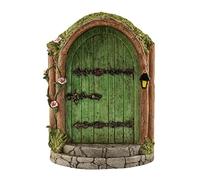 HEEPDD Fairy Garden Door Miniature, Decorative Outdoor Yard Art Sculpture Set with Window for Tree Trunk, Whimsical Fairy Tale Inspired Garden Accessories for Landscaping, Home Decor, G