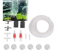 HEEPDD Filters and Accessories Air Control Valve Kit 3 Way 2 Way Diverter Valve with Regulator and Suction Cups for 4mm Fish Tank Oxygen Tube Aquarium Air Pump Accessories Nan (Set meal eight)