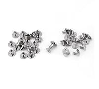 HEEPDD Flat Head Rivets, Brass Threaded Leather Craft Screws Nail Rivet Leathercraft Repair Supplies for Purse Wallet Handbag Phone Case Decoration 8mm Rivet Kit