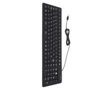 HEEPDD Foldable Quiet USB Wired Spanish Silicone Keyboard 108-Key for Computer Black