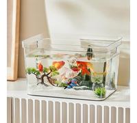 HEEPDD Frameless Aquarium, 360 Degree Clear Visibility, PET Material Betta Nano Cube for DIY Living Room Setup, Perfect for Goldfish and Shrimp Enthusiasts (L 122x91cm / 48x36in)