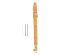 HEEPDD French Embroidery Crochet Hook, Wooden Handle French Tambour Hooks with 3 Needles Lightweight Ergonomic Embroidery Hook for Sewing Beading Crafts