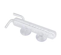 HEEPDD Glass Bubble Counter, for Aquarium CO2 Regulation Easy Hot Water Setup Fill Water Via Suction Cup Hole Replaceable Refiners Screw Connect Inlet Curved Outlet Straight Side