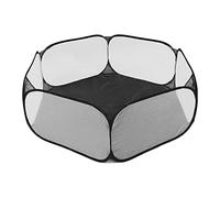 HEEPDD Guinea Pig Cage Indoor with Breathable Material Easy to Clean Foldable Pet Playpen for Small Animals Size 14.6x24.0x47.2in Ideal for Guinea Pigs and Rabbits (Black)