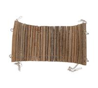 HEEPDD Hamster Suspension Bridge, Tubes & Tunnels Space Climbing Playing Wooden Swing for Parrots Gerbils and Other Small Pets Hamster Suspension Bridge, Natural Large Pet Cage Wooden (15 * 35CM)