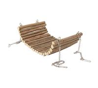 HEEPDD Hamster Suspension Bridge, Tubes & Tunnels Space Climbing Playing Wooden Swing for Parrots Gerbils and Other Small Pets Hamster Suspension Bridge, Natural Large Pet Cage Wooden (15 * 30CM)