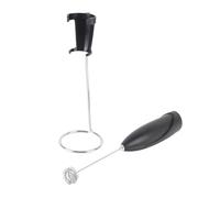 HEEPDD Handheld Electric Foam Maker, Portable Design for Hot Chocolate Milk Frother with Stainless Steel Whisk and Rugged Stand for Coffee Lovers (Black)