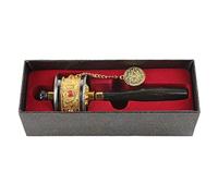 HEEPDD Handheld Prayer Wheel, Tibetan Hand Cranking Buddhist Prayer Wheel with Tibetan Buddhist Six Character Truth for Buddhist Ritual Praying Blessing Meditation (Gold)