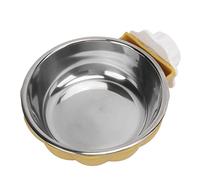 HEEPDD Hanging Pet Bowl Stainless Steel Pumpkin Shape Dog and Cat Food Water Bowl for Cages Easy Install Rust Resistant Material Compact 5.2x4.3x1.4 Inch Space Saving Design Keeps Clean (Yellow)
