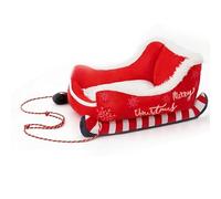 HEEPDD Holiday Decor Plush Dog Cat Bed Christmas Sled Dog Cat Bed, Soft Plush Velvet Pet for Small Medium Dogs and Cats with Washable Cover, Cozy Winter Sleigh Shaped Indoor (L)
