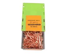 HEEPDD Horse Hoof Nail, Copper Plating Shoeing Nails 250Pcs with Plastic Box, E2 Horseshoe Nails for Horse Shod, Organized Storage, Metal Build, Suitable for Livestock Farriers (E4)