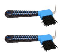 HEEPDD Horse Hoof Pick Brush with Rubber Handle 2Pcs Stainless Steel Hook 2 in 1 Tool for Stable and Hooves Care