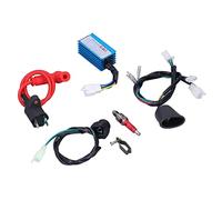 HEEPDD Ignition Coil CDI Wiring Loom Kit with A7TC Plug Fixed Clamp Kill Switch for ATV Dirt Bike Kick Start