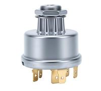 HEEPDD Ignition Switch 4 Position 5 Terminal, Zinc Plated Metal Housing, Direct Plug In Starter Switch with 2 Keys, Heat Function, for 530 550 555 Tractor Backhoe Loader