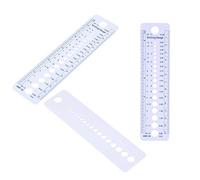 HEEPDD INCH CM Ruler, Plastic Knitting Needle Gauge, Knitting Tool for Students and Crafters 6.3X1.6 Inches