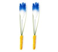 HEEPDD Interactive Cat Wand Toy 2 Pack Dog Tail Grass, PVC Plush Realistic Sway Teaser Stick, 2PCS Kitten Exercise Enrichment Toy, for Indoor Cats Boredom Relief and Multi-Cat Homes (Blue)