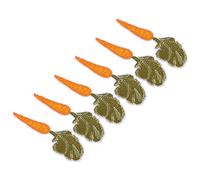 HEEPDD Iron on Embroidered Patch Set, Cotton Cute Carrot Pattern, 6pcs DIY Patches for Clothing Repair, 10x3.5cm Suitable for Most Fabrics