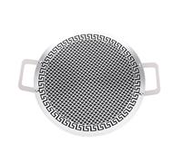HEEPDD Korean Bbq Grill Pan, Curved Stainless Plate (34cm) | Quick Searing for Steaks & Veggies, Oil Drains into Outer Ring, Works on Induction Gas & Electric, From Kitchen Stovetop to