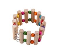 HEEPDD Ladder, Wooden Bridge with Colorful Beads for Budgies and Lovebirds, Safe Flexibility, Ideal for and Swinging Activities (L（13steps 6 * 30cm）)