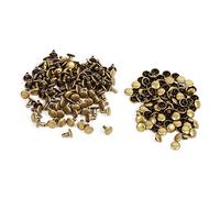 HEEPDD Leather Rivets, 100Pcs Double Cap Tubular Metal Studs for DIY Leather Craft Sewing Repairing Decoration 8 x 8mm Bronze - Heavy Duty Fasteners for Bags Belts Jac