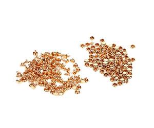 HEEPDD Leather Rivets, 8x8mm Double Cap Tubular Metal Studs for DIY Craft Sewing Repair, Decorative Gold Studs for Belts Bags Jackets Wallets