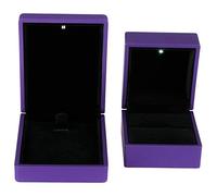 HEEPDD LED Jewelry Box, Interior for Necklace and Pendant, Perfect Engagement and Weddings LED Jewelry Box, Plush Ring Case with Illuminated Household Daily Necessities (Purple)