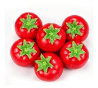 HEEPDD Lifelike Artificial Tomato Model 6 Pcs Foam Fake Tomato Decorations, 8.6cm Crack Resistant, Realistic Red Centerpiece for Tabletop Home Kitchen Garden