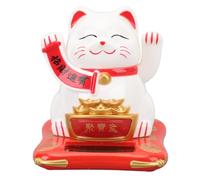 HEEPDD Lucky Waving Cat, Solar Powered Fortune Cat Decorative Ornament with Built in Solar Panel for Office Desk Window Car Home Restaurant Hotel Cafe (812-01 White)