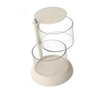 HEEPDD Makeup Sponge Storage Box, 2 Layer Clear Cosmetic Organizer with 360 Degree Rotation for Powder Puff Cotton Pads Storage At Bathroom Vanity (White)