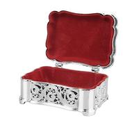 HEEPDD Metal Jewelry Storage Box, Treasure Chest Case for Earrings Necklaces Bracelets Rings Wedding Birthday Metal Jewelry Storage Box, Vintage Alloy Nan Collected Items (Silver)