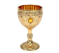 HEEPDD Metal Wine Goblet, Hand Carved Zinc Alloy Medieval Style | Shatterproof Body, Polished Mirror Finish, Welded Stems, Serves Coffee Beer Whiskey, for Home Bars Collectors