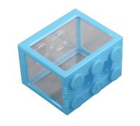 HEEPDD Mini Fish Tank Clear Acrylic Small Betta Fish Tank Portable Transparent Container with Exquisite Workmanship for Betta Shrimp Reptile Keepers (Blue)