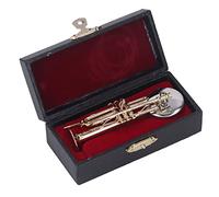 HEEPDD Mini Trumpet, Exquisite Design, Perfect Home Decor for Music Lovers Mini Trumpet, Brass Musical Instrument with Nan Collected Items (3.54in)