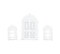 HEEPDD Miniature French Door Window Set, 1/12 Scale, 3 Pieces