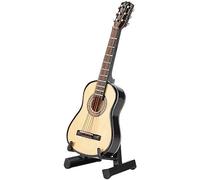 HEEPDD Miniature Guitar 10cm Wooden Model with Stand Home Office Desk Decoration Festival Birthday Music Lovers Adults Kids
