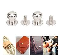 HEEPDD Nail Rivets, 20Pcs Round Head Button Screw Stud for Leather Craft Belt Wallet Handbag DIY Decoration Accessories 9x8mm(Silver)
