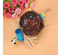 HEEPDD Natural Rattan Bird Chew Toy, Encourages Shredding Behavior Prevents Boredom Promotes Mental Health, Ideal for Beak Conditioning Preening Maintenance, Fits Cage Hook Easy
