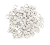 HEEPDD Numbered Bird Leg Bands, 8mm Plastic Rings for Dove, Quail, Lovebird, Small Birds, 100 Pack, 001-100 (White)