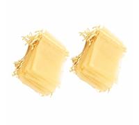 HEEPDD Organza Drawstring Gift Bags, Pouches for Jewelry, 100PCS for Wedding and Party Decoration Organza Drawstring Gift Bags, Elegant Mesh Nan Collected Items (Gold)