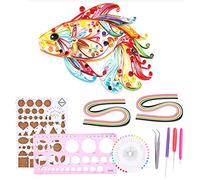 HEEPDD Paper Quilling Kit, 320 Strips 9Pcs Quilling Supplies with Template Tweezer Awl Slotted Pens Ruler Pearl Pins for Beginners and Advanced Crafters, DIY Scrapbook