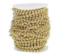 HEEPDD Pearl Bead String, 82ft 6mm Artificial Electroplated Pearl Garland for Wedding, Christmas, Party, Bridal Bouquet, DIY Decoration, Gold Color
