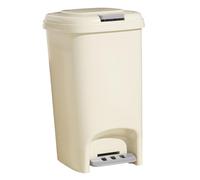 HEEPDD Pedal Trash Can, Plastic Foot Pedal Garbage Bin 8.1L with Lid, Hands Free Quiet Close Waste Container, Cream Kitchen Bathroom Bedroom Office Hotel Compost Bin
