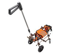 HEEPDD Pet 4 Rounds Wheelchair, Shock Absorbing Hook Loop Portable Pet Wheelchair Wear Resistant with Handles for Dogs (CJC08 Coffee)