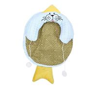 HEEPDD Pet Cooling Mat with Pillow Iced Beans, Ergonomic Cool Cat Bed Non-Slip, Removable Washable Cover, No Electricity Summer Cool Pad for Dogs, Arc Neck Support for Senior Recovery