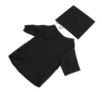 HEEPDD Pet Graduation Cap and Gown Set for Dogs Cats, Breathable Polyester, 4 Sizes S M L XL, 47cm Hat, Black Ceremony Photo Prop Costume (S)