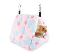 HEEPDD Pet Hamster Hammock, Winter Warm Plush Hanging for Small Pets, Cozy Bed for Gerbils Squirrels Sugar Gliders Hedgehogs Dwarf Hamsters - Soft Comfortable Hideout for Cage Enrichment and Sleeping